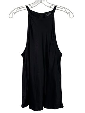 J. Crew Collection Black Viscose Lightweight Halter Neck Tank Top Basic Minimal